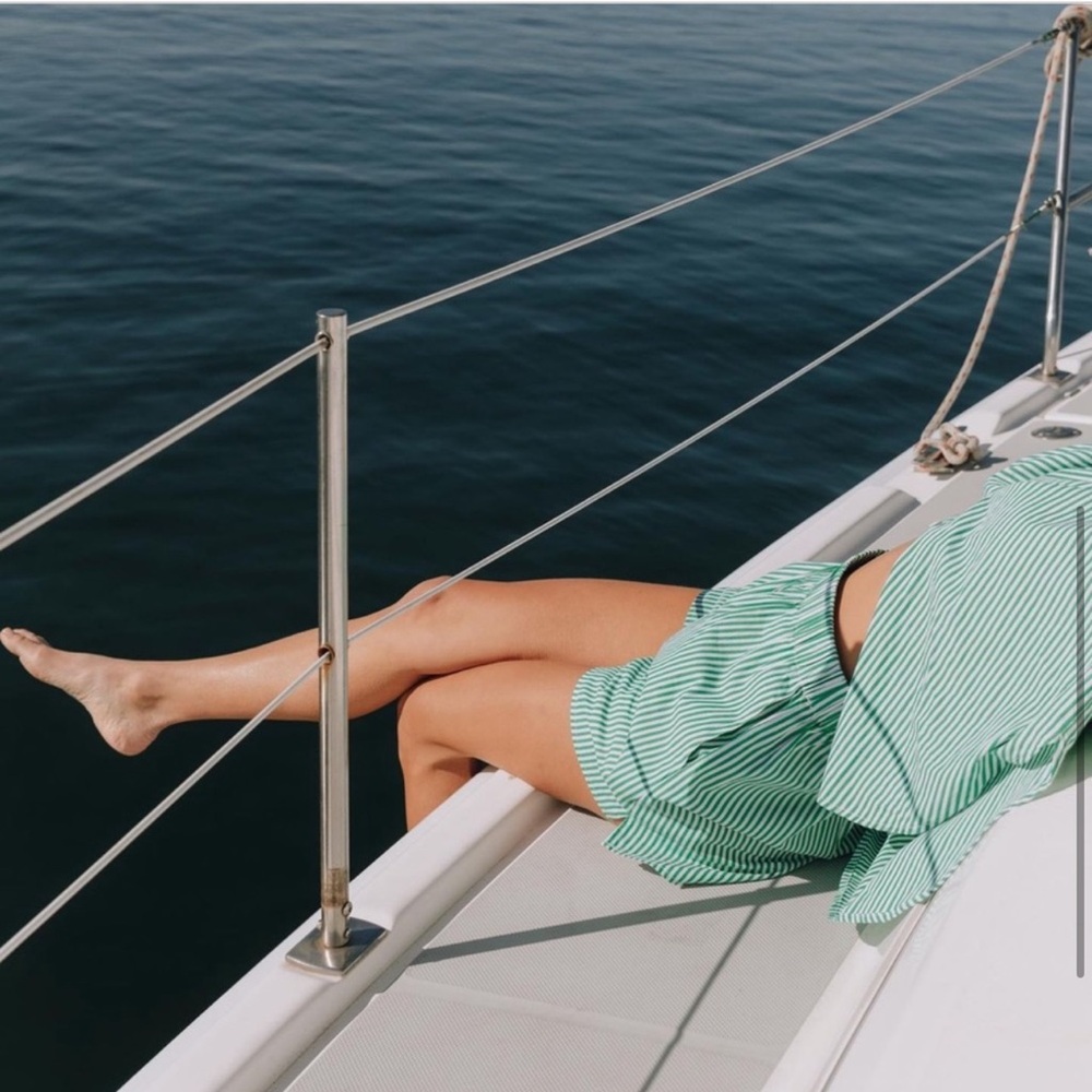 Daily Drills Oversized Button Down Green Stripe XS/S NWT - Picture 4 of 12